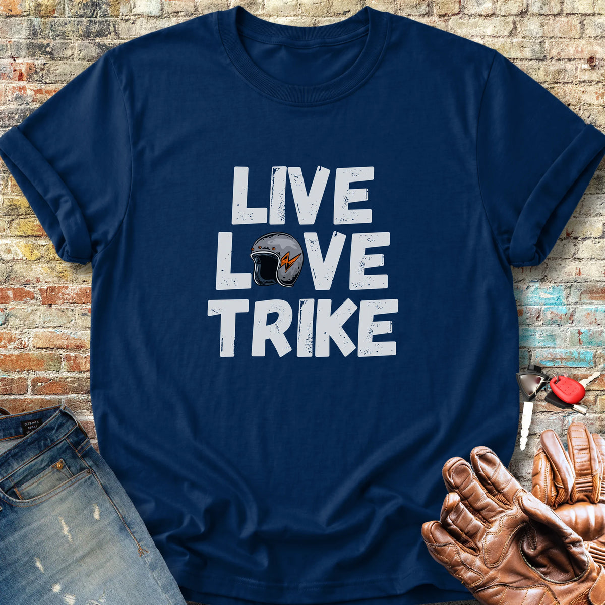 Live Love Trike Classic T-Shirt - Navy