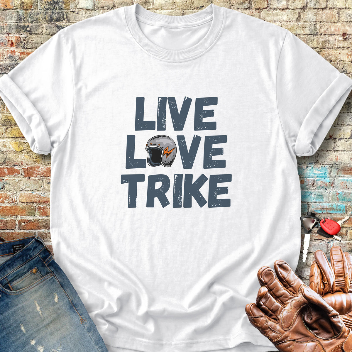 Live Love Trike Classic T-Shirt - White