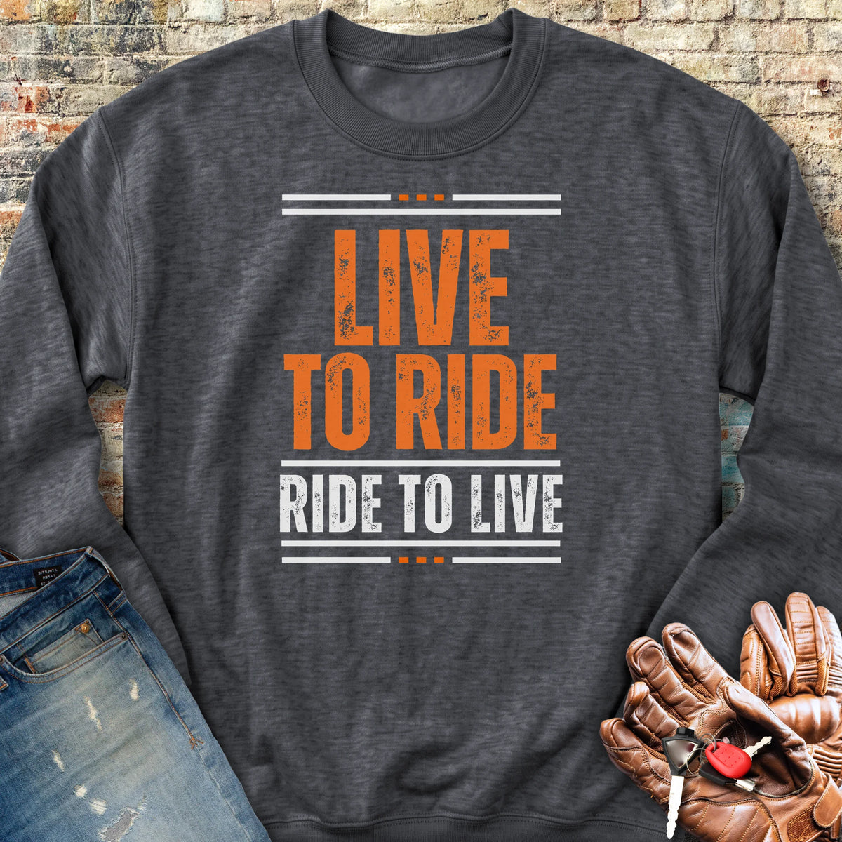 Live To Ride Sweatshirt - Dark Heather