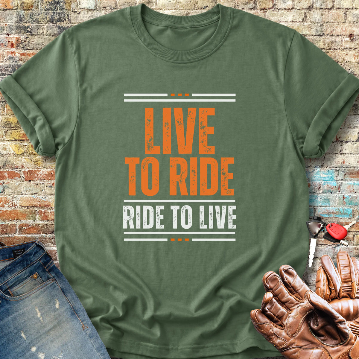 Live To Ride Classic T-Shirt - Military Green