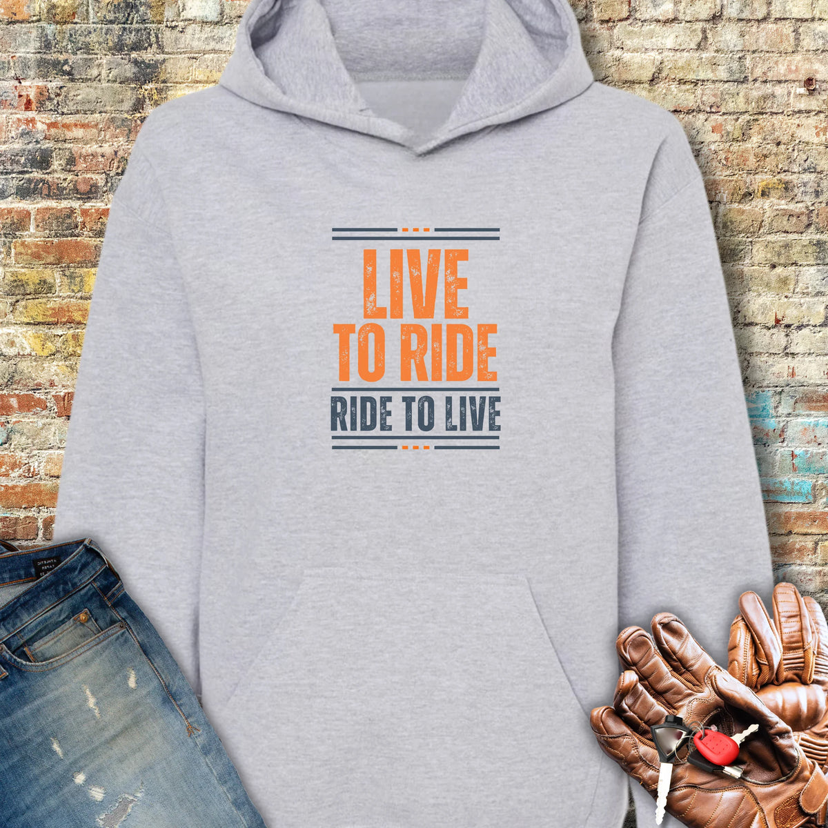 Live To Ride Hoodie - Sport Grey