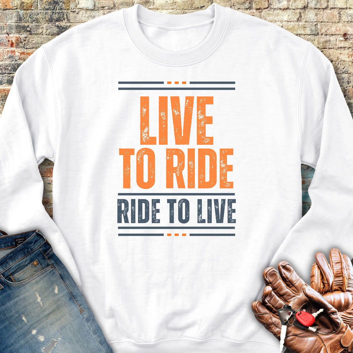 Live To Ride Sweatshirt - White