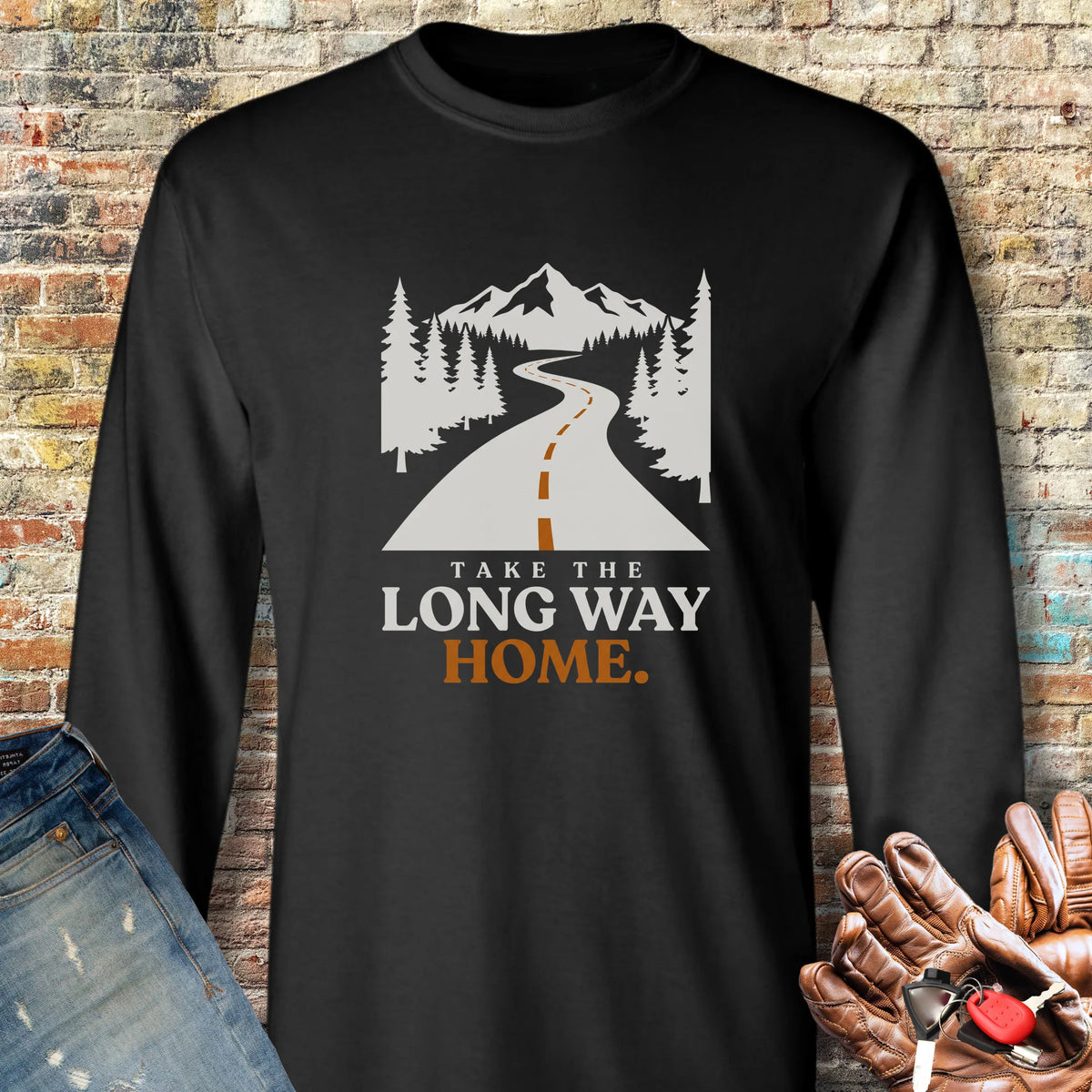 Long Way Home Long Sleeve T-Shirt - Black