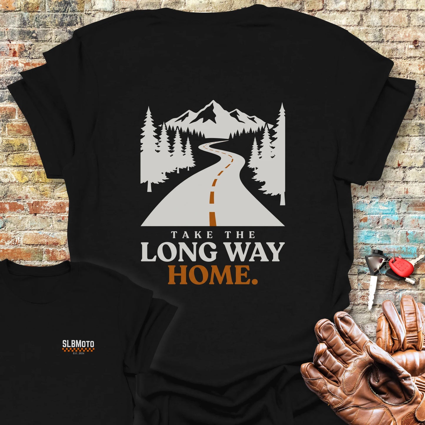 Long Way Home Back Print T-Shirt - Black