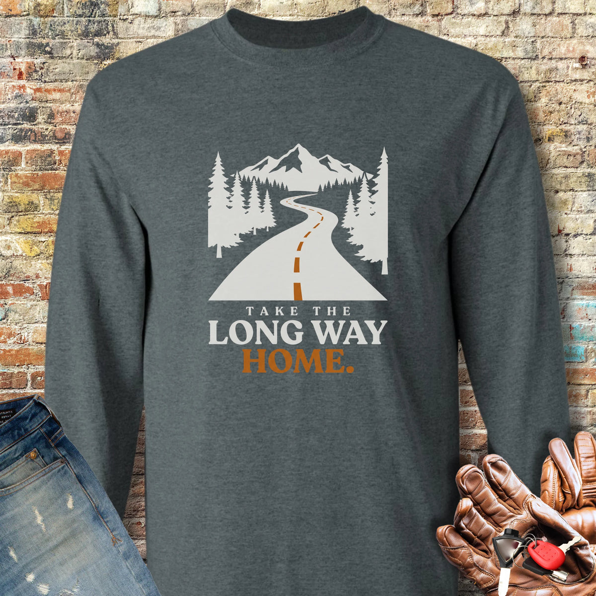Long Way Home Long Sleeve T-Shirt - Dark Heather