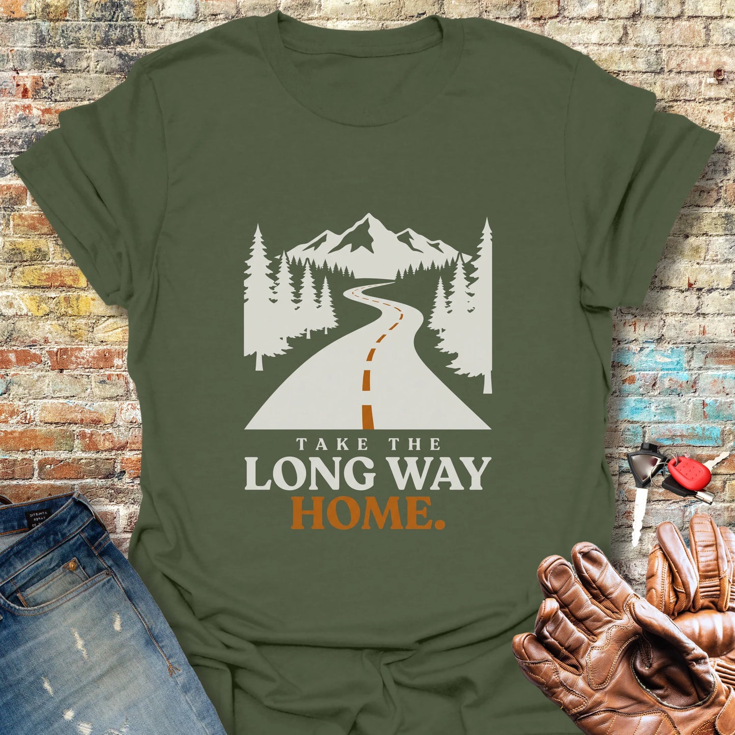 Long Way Home T-Shirt - Military Green
