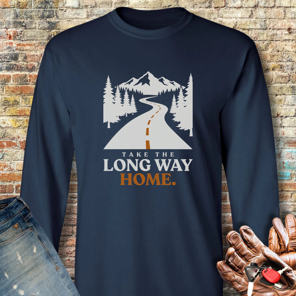 Long Way Home Long Sleeve T-Shirt - Navy