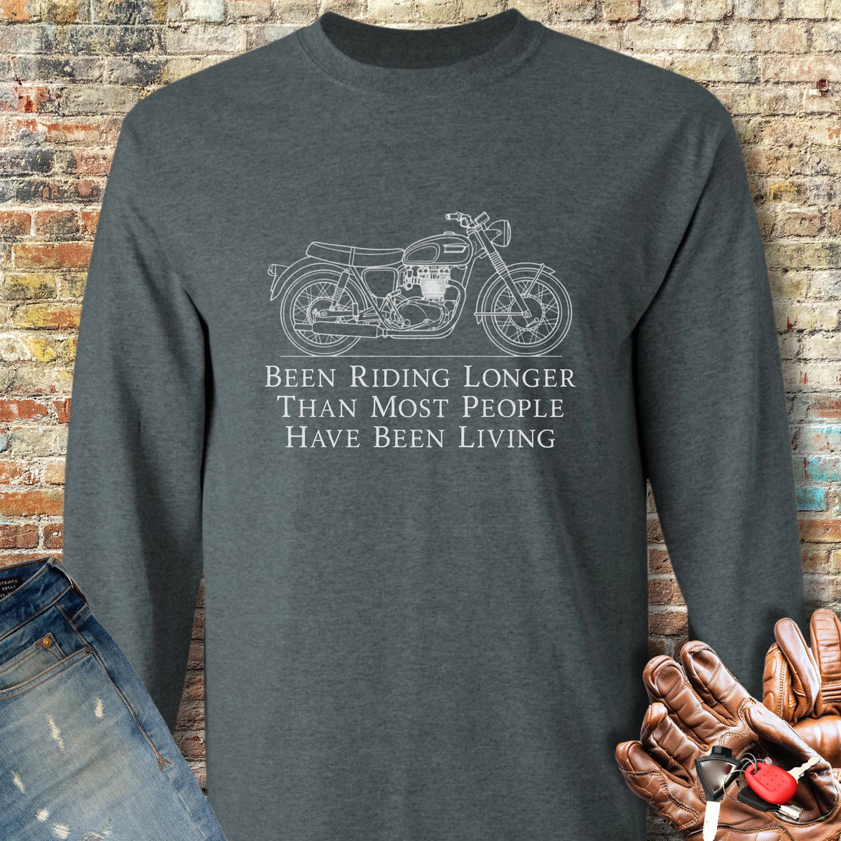 Longer Long Sleeve T-Shirt - Dark Heather