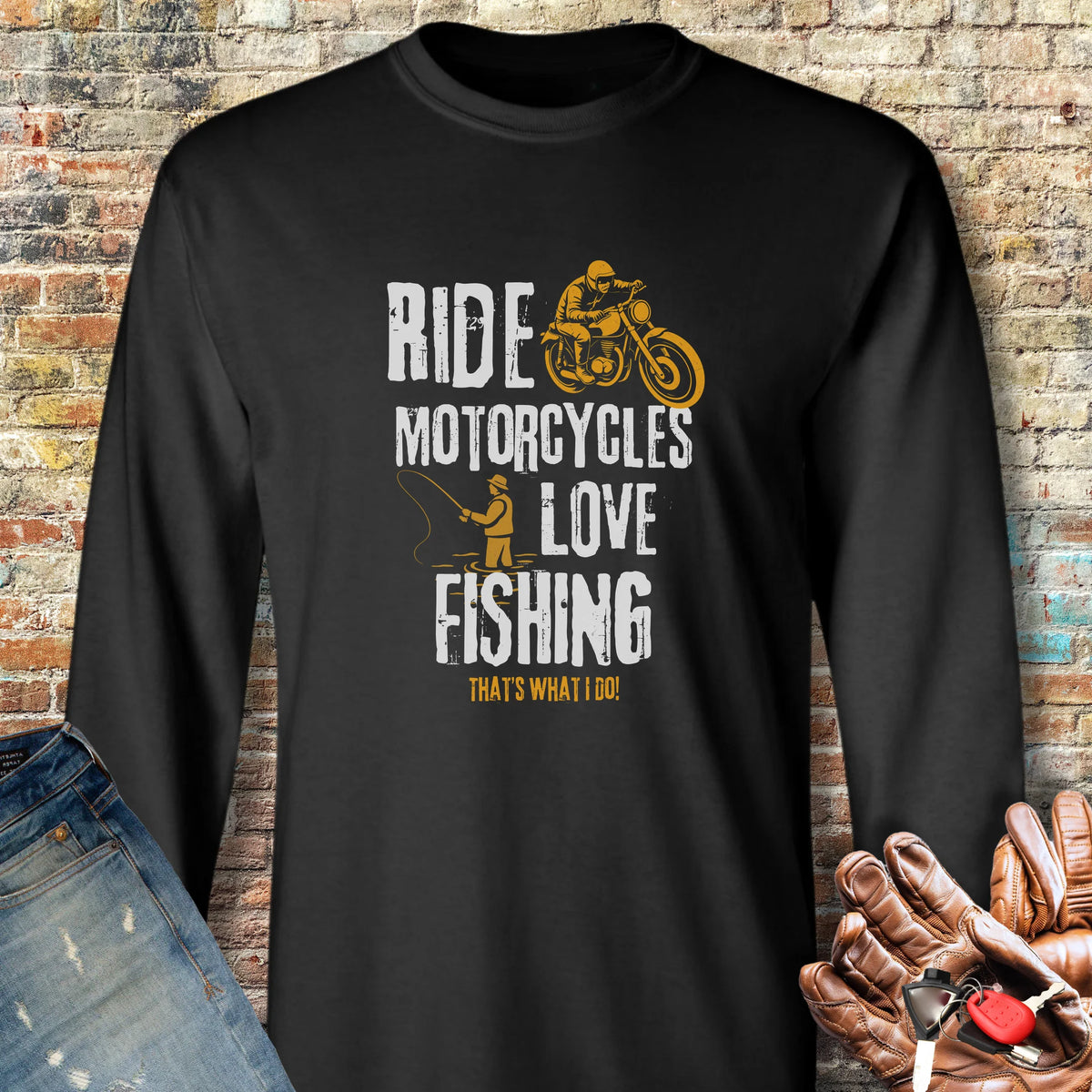 Love Fishing Long Sleeve T-Shirt - Black