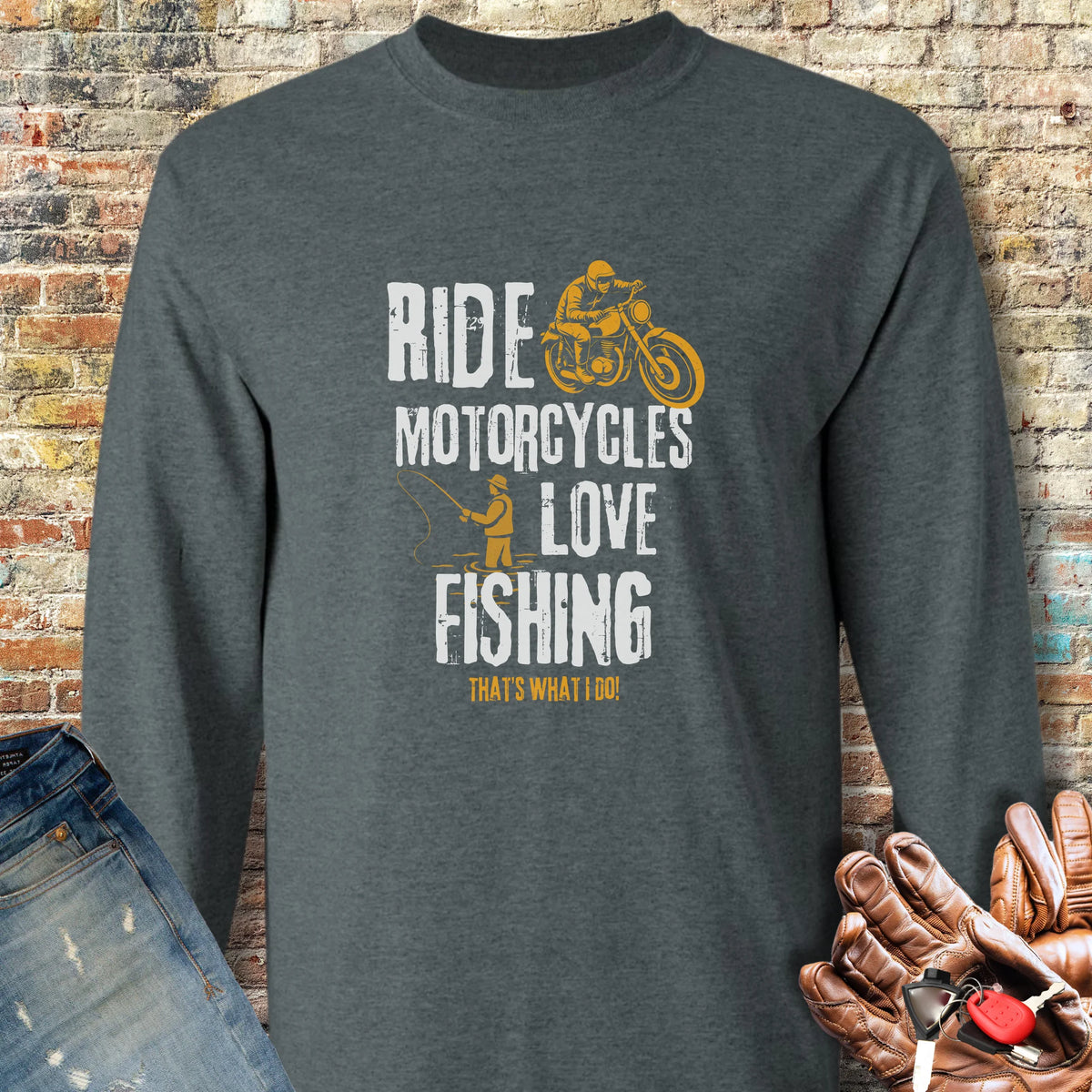 Love Fishing Long Sleeve T-Shirt - Dark Heather