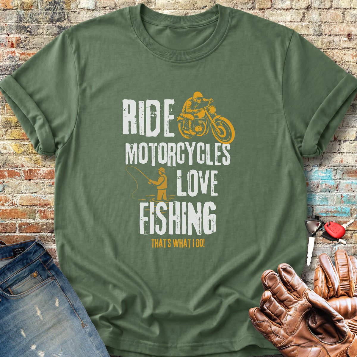 Love Fishing Classic T-Shirt - Military Green