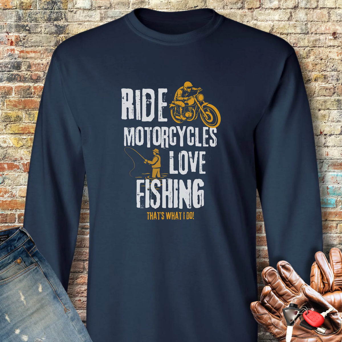 Love Fishing Long Sleeve T-Shirt - Navy