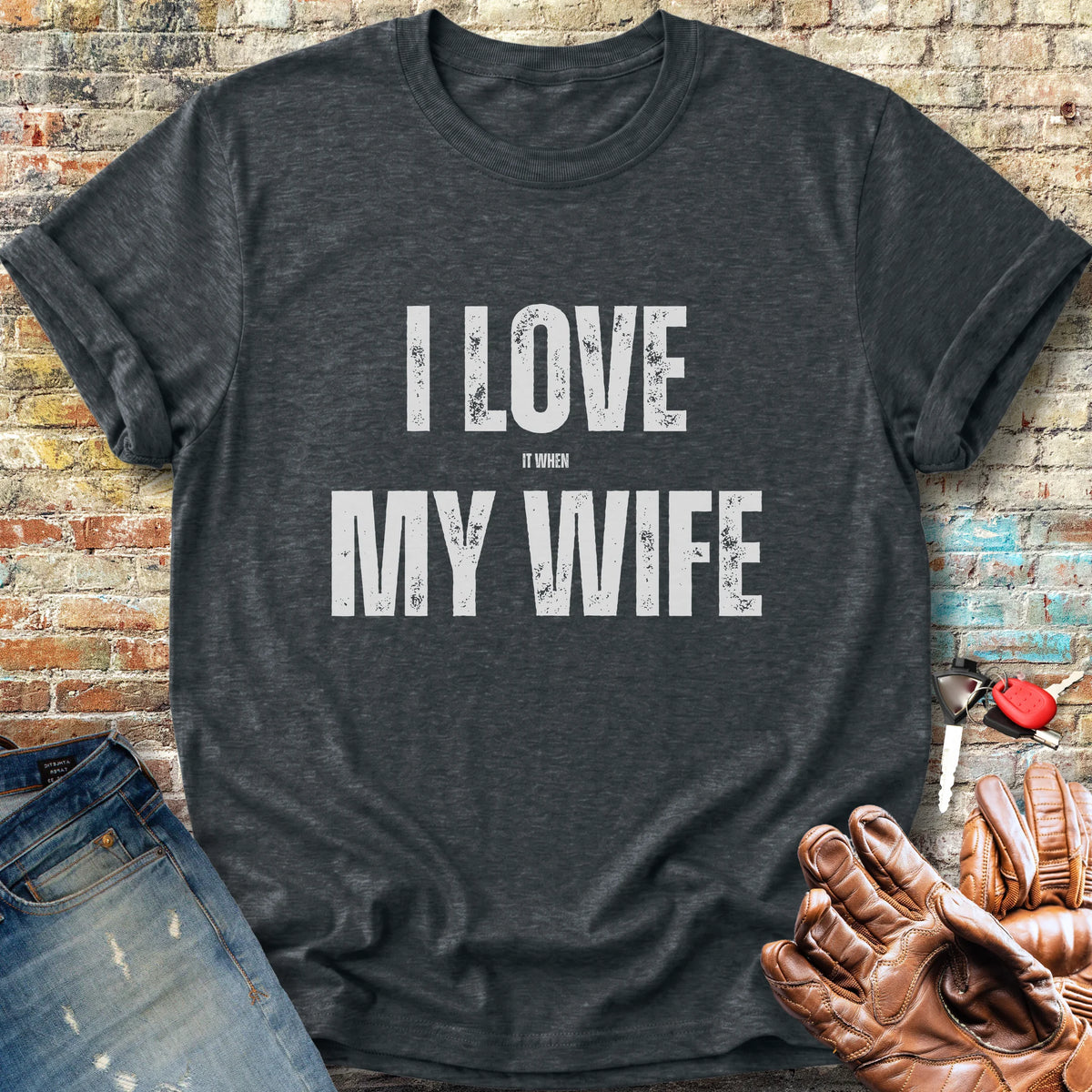 Love My Wife (Ride) Classic T-Shirt - Dark Heather