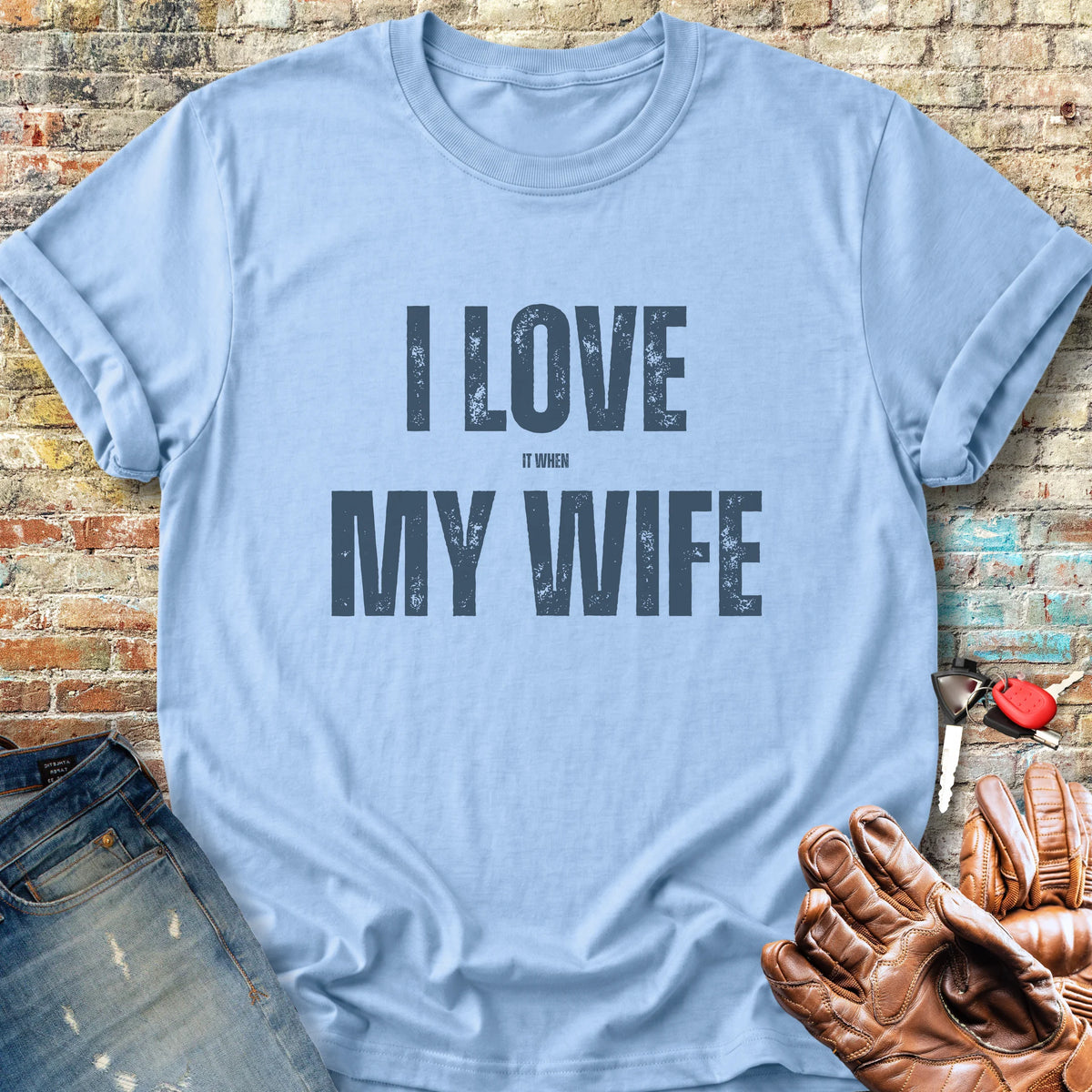 Love My Wife (Ride) Classic T-Shirt - Light Blue