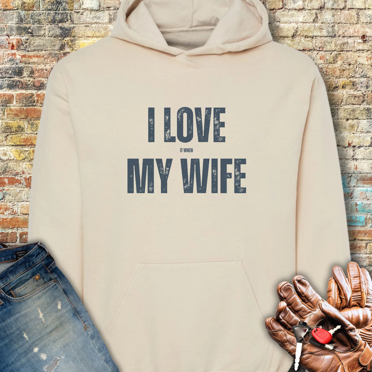 Love My Wife (Tour) Hoodie - Sand