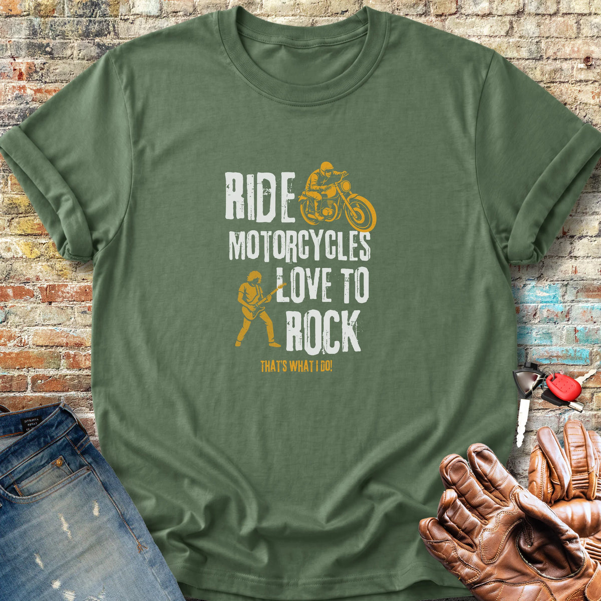 Love To Rock Classic T-Shirt - Military Green