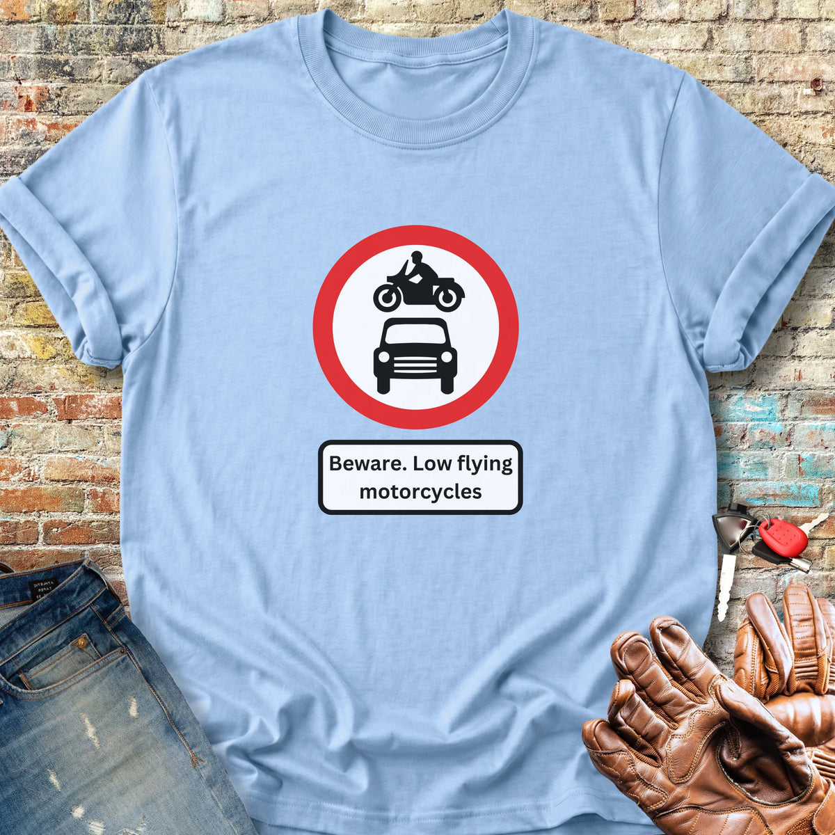 Low Flying Motorcycles Classic T-Shirt - Light Blue