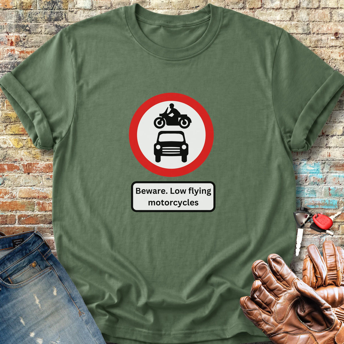Low Flying Motorcycles Classic T-Shirt - Military Green