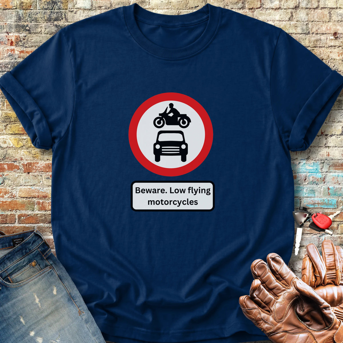 Low Flying Motorcycles Classic T-Shirt - Navy