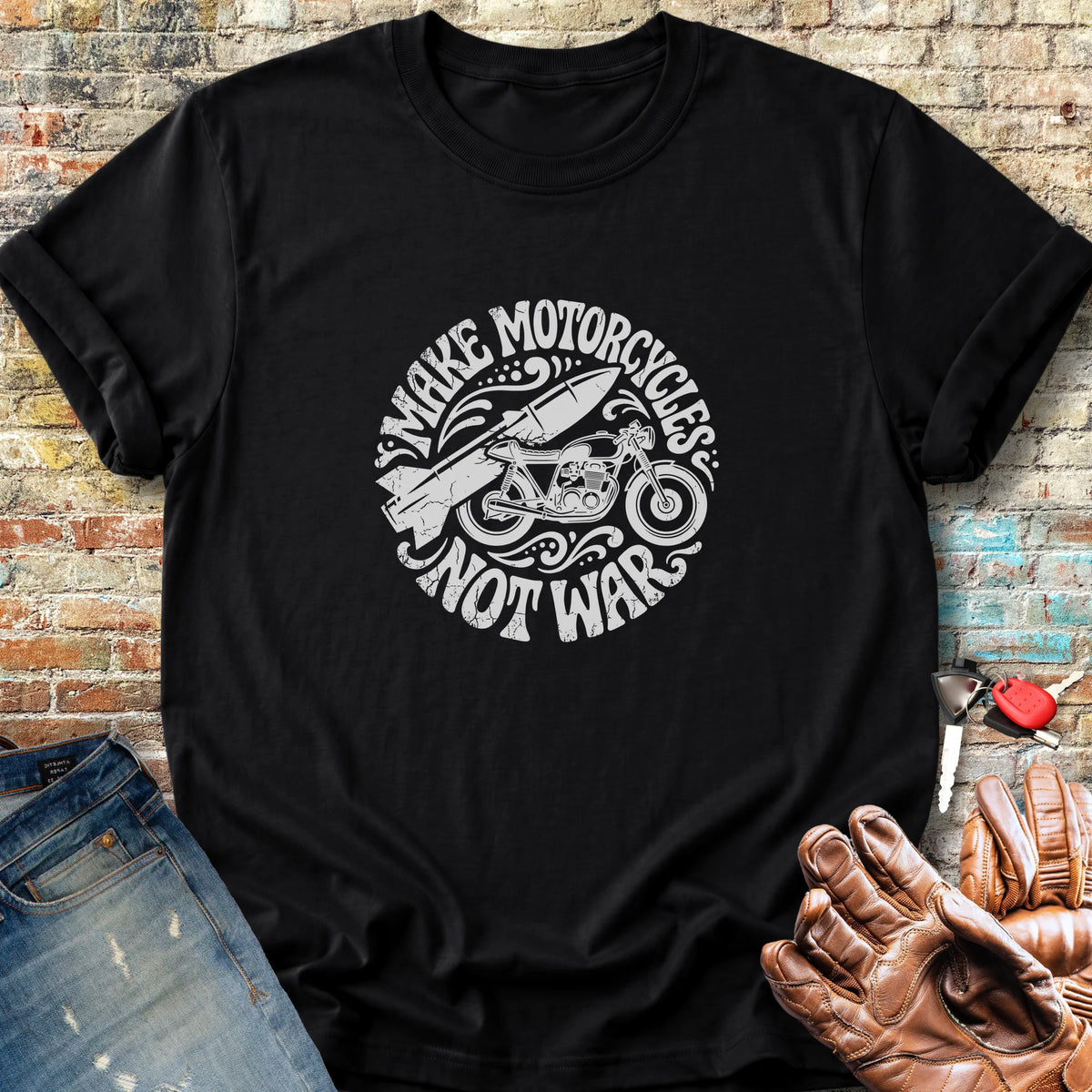 Make Motorcycles Classic T-Shirt - Black