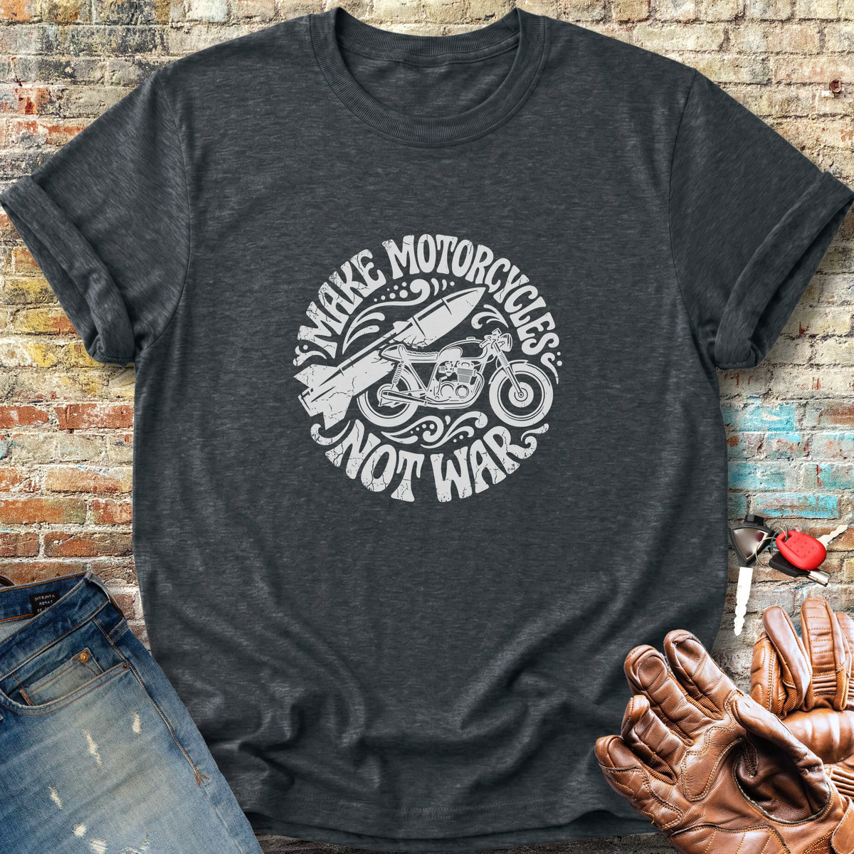 Make Motorcycles Classic T-Shirt - Dark Heather