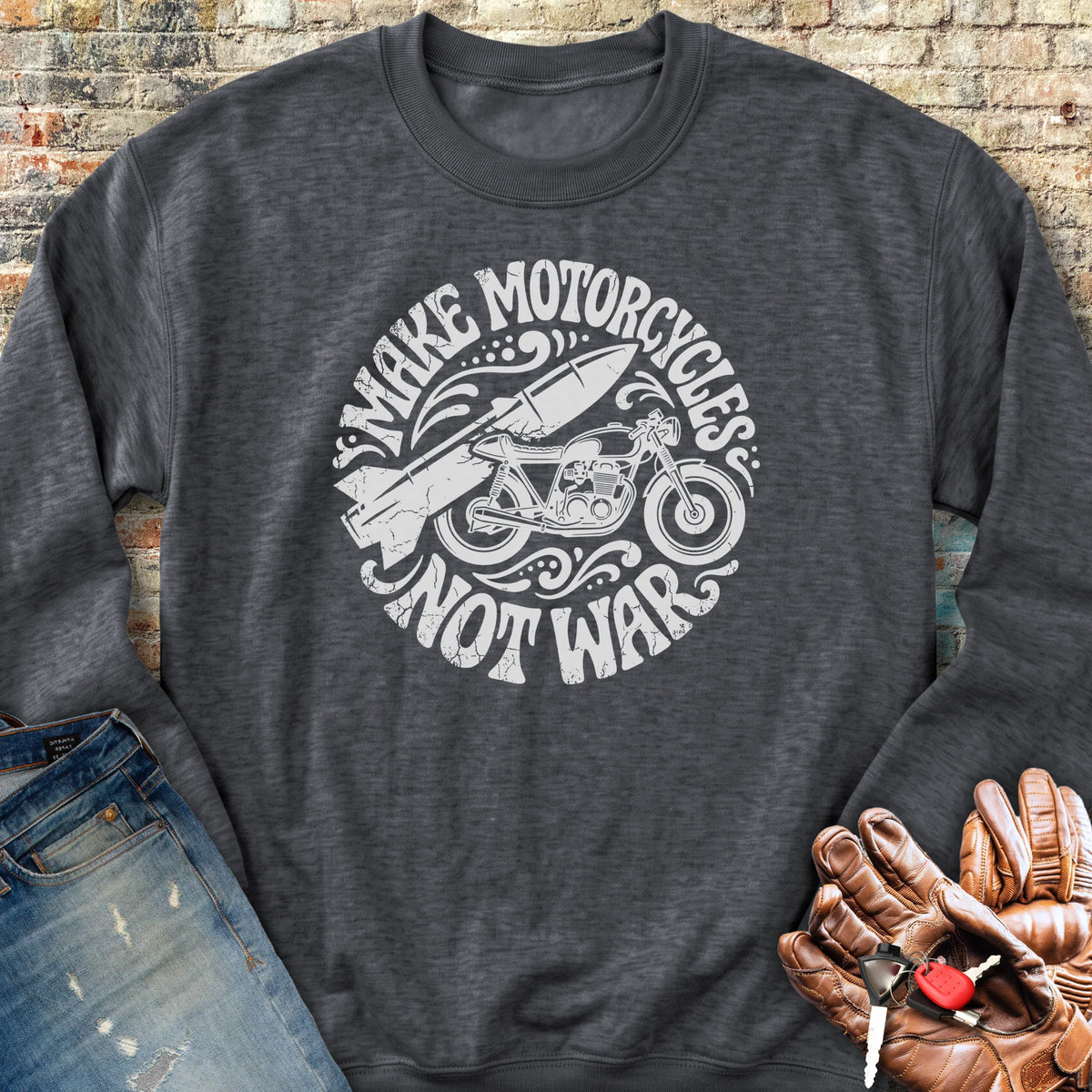 Make Motorcycles Sweatshirt - Dark Heather