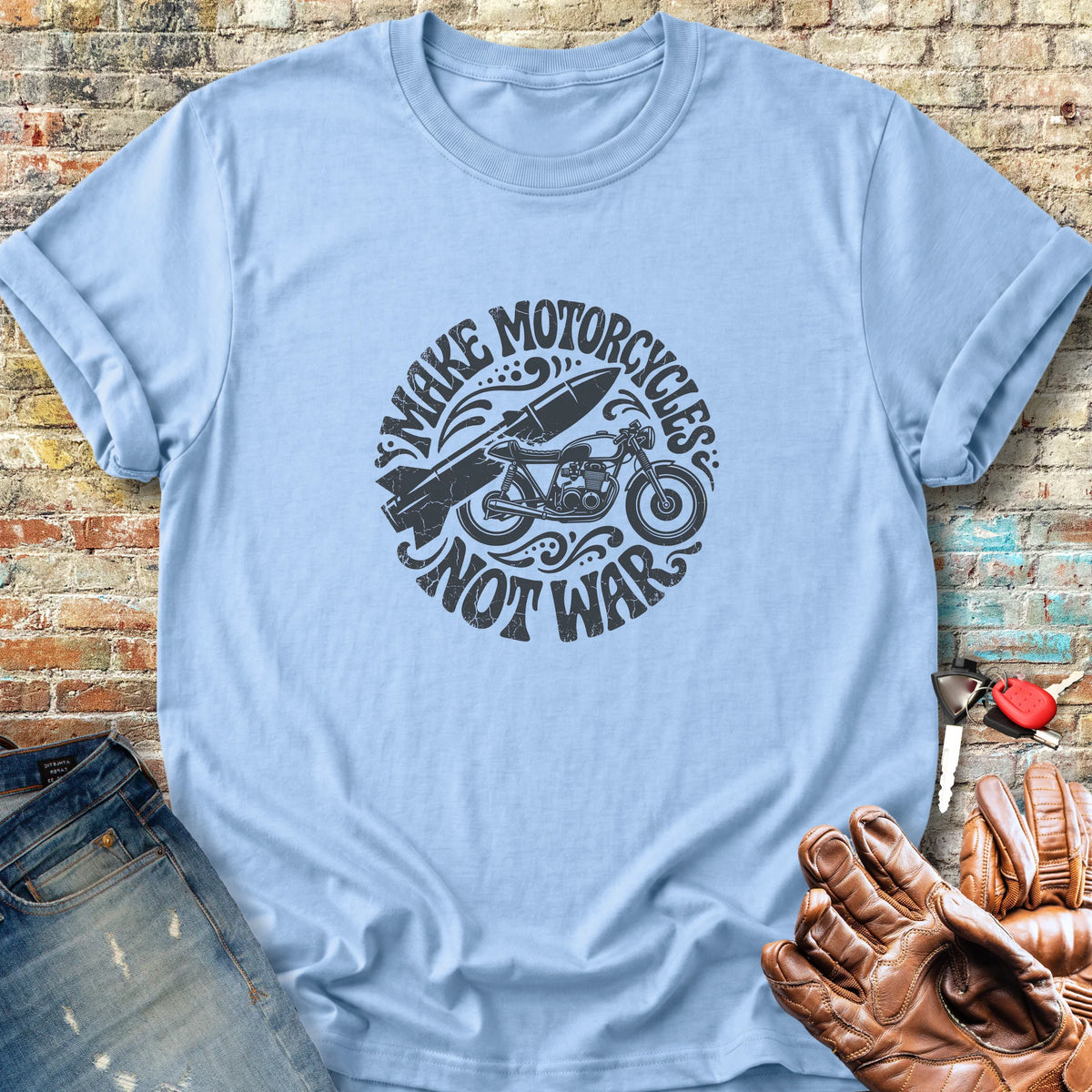Make Motorcycles Classic T-Shirt - Light Blue