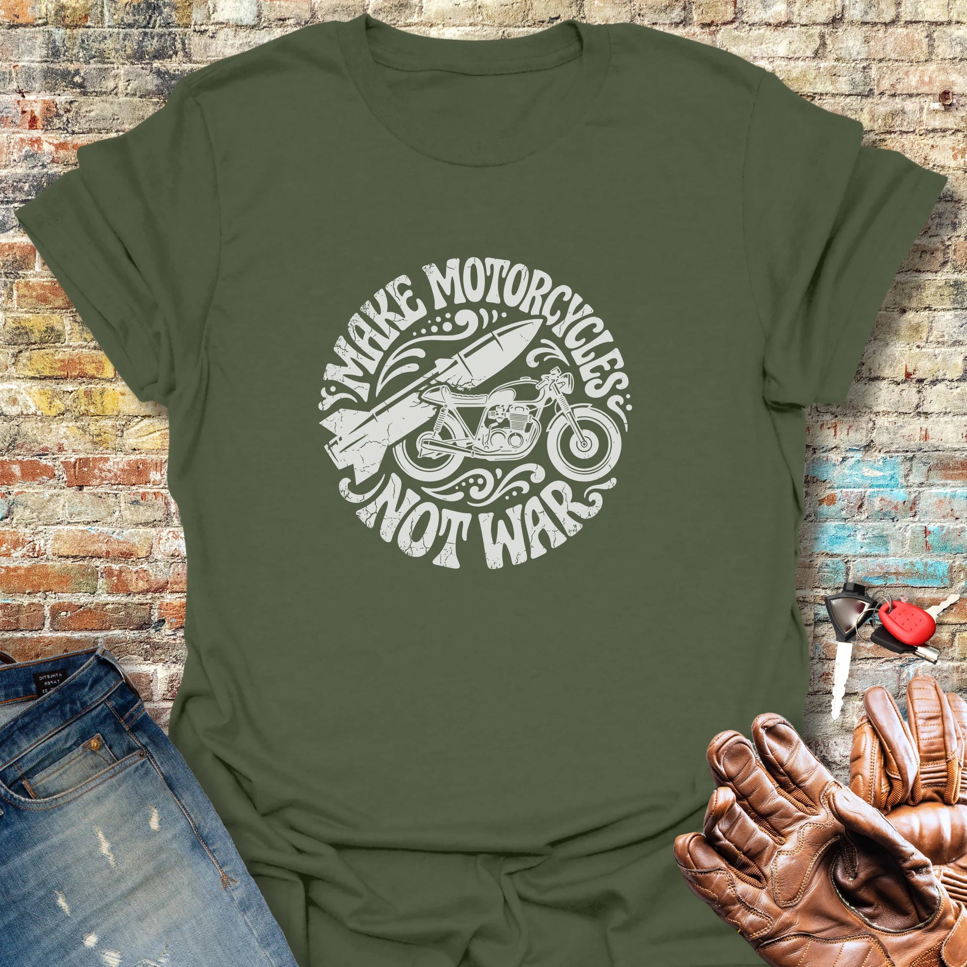 Make Motorcycles T-Shirt - Military Green