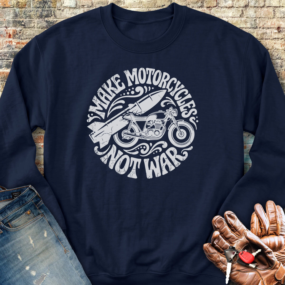 Make Motorcycles Sweatshirt - Navy