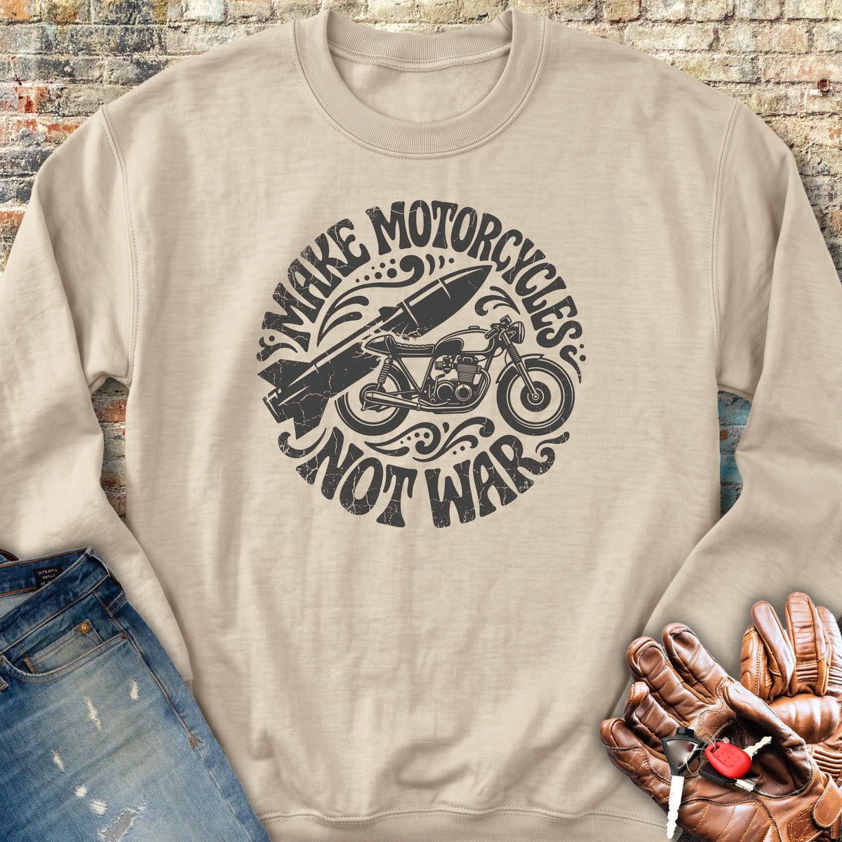 Make Motorcycles Sweatshirt - Sand