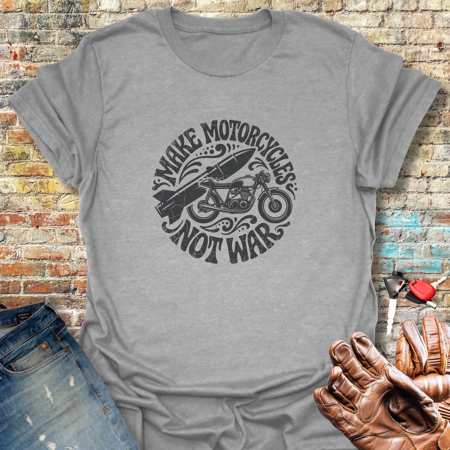 Make Motorcycles T-Shirt - Sport Grey