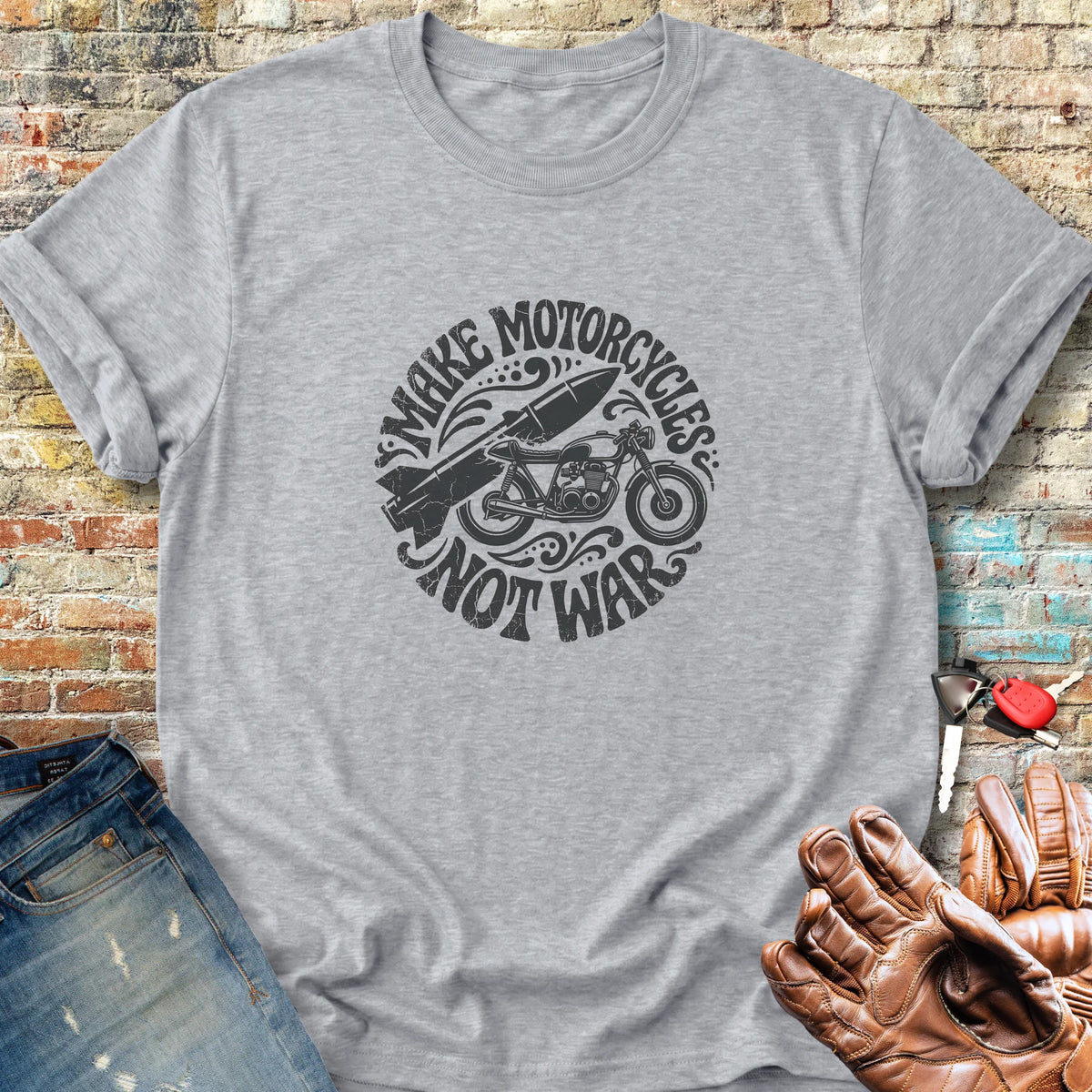 Make Motorcycles Classic T-Shirt - Sport Grey