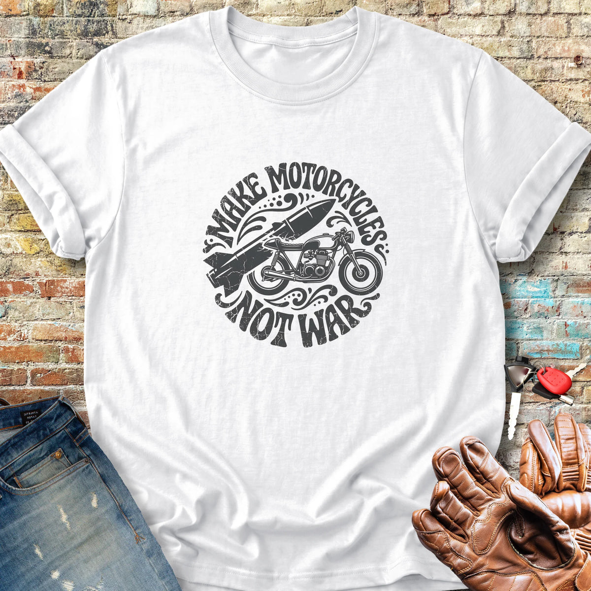 Make Motorcycles Classic T-Shirt - White