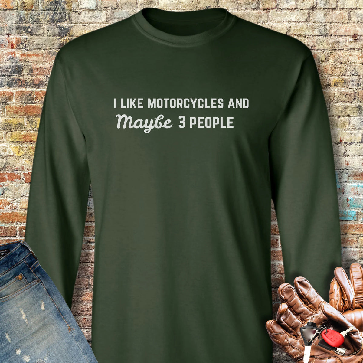 Maybe Long Sleeve T-Shirt - Forest Green