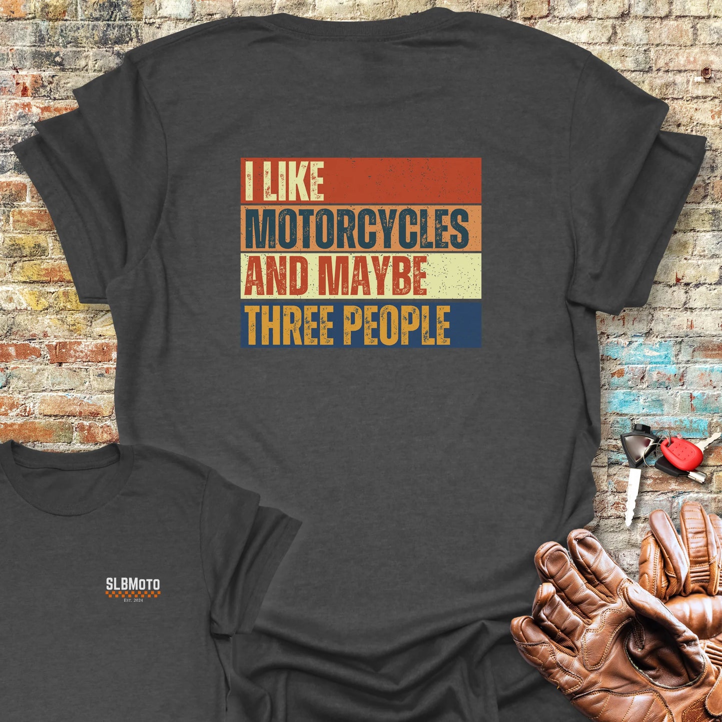Maybe (Block) Back Print T-Shirt - Dark Heather