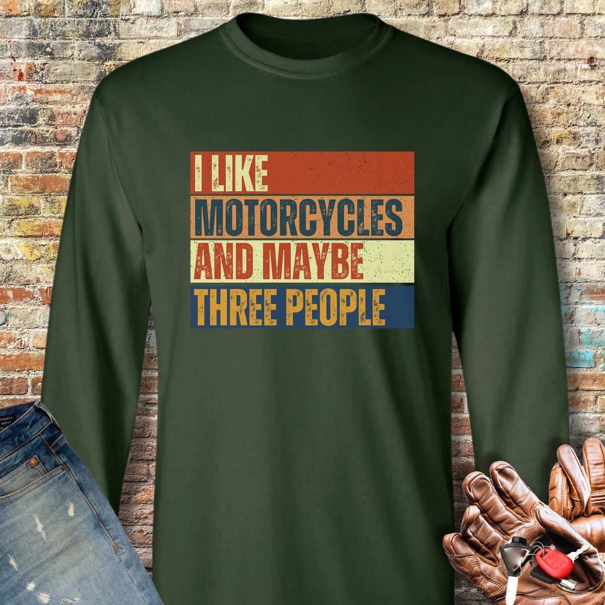 Maybe (Block) Long Sleeve T-Shirt - Forest Green