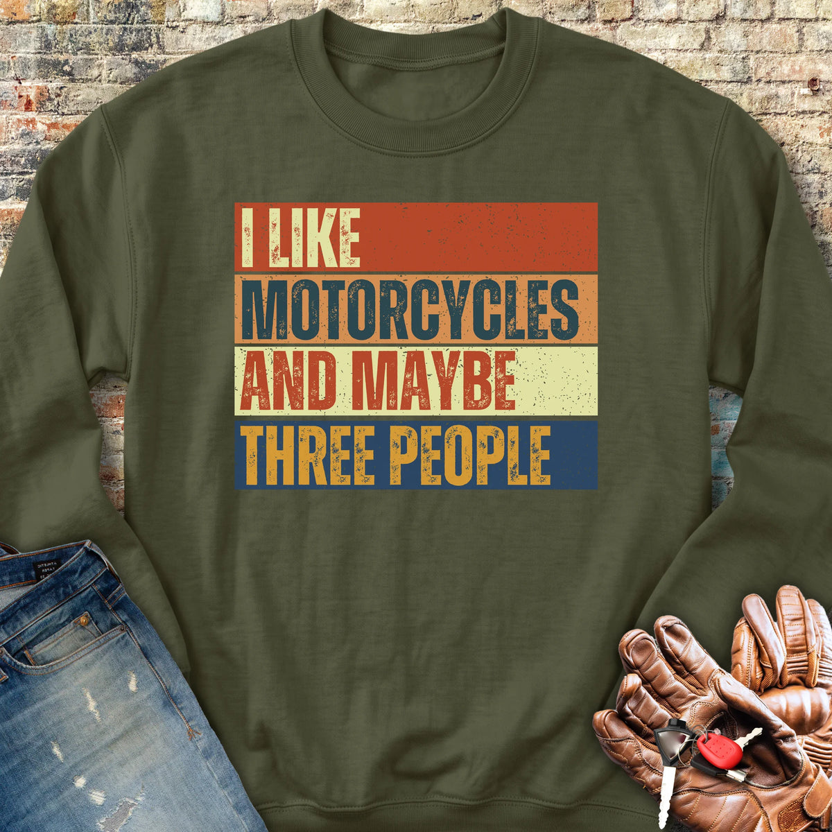 Maybe (Block) Sweatshirt - Military Green