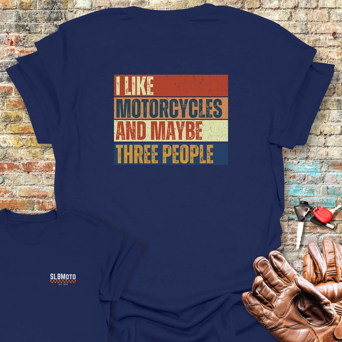 Maybe (Block) Back Print T-Shirt - Navy