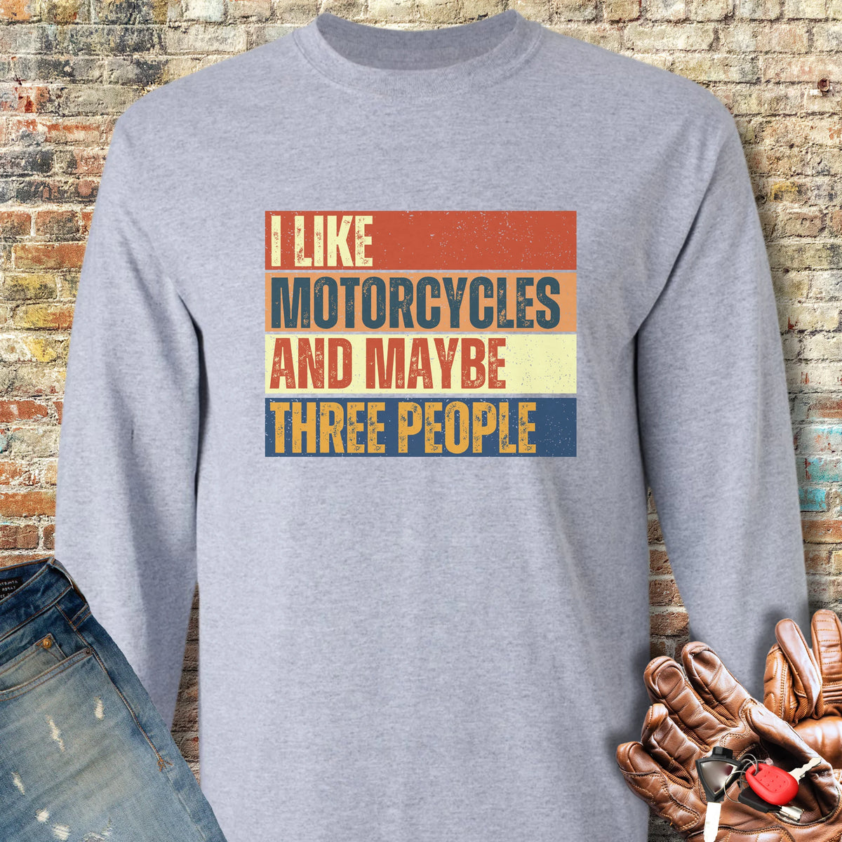 Maybe (Block) Long Sleeve T-Shirt - Sport Grey