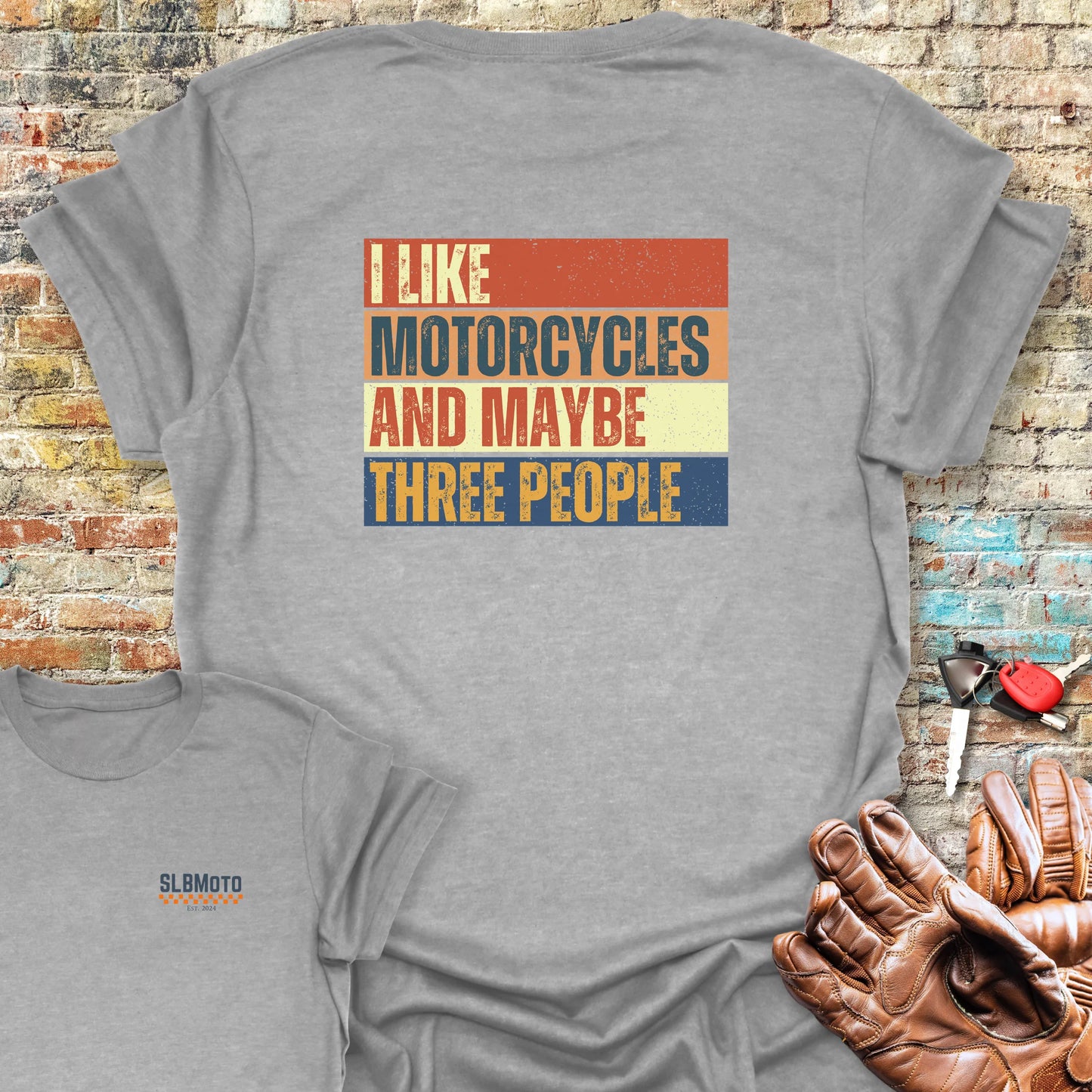 Maybe (Block) Back Print T-Shirt - Sport Grey