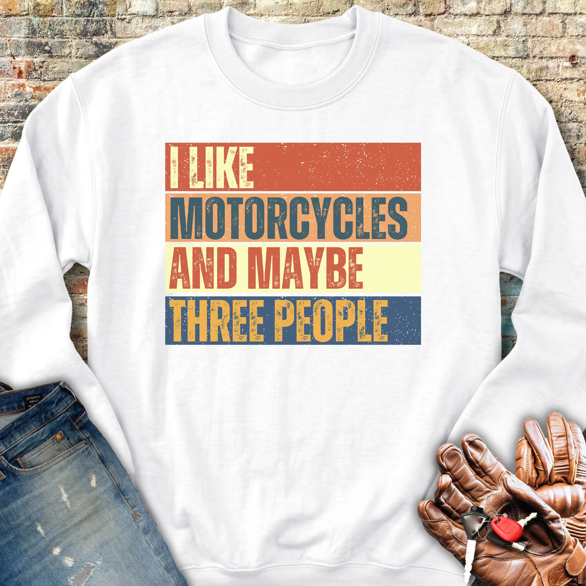 Maybe (Block) Sweatshirt - White