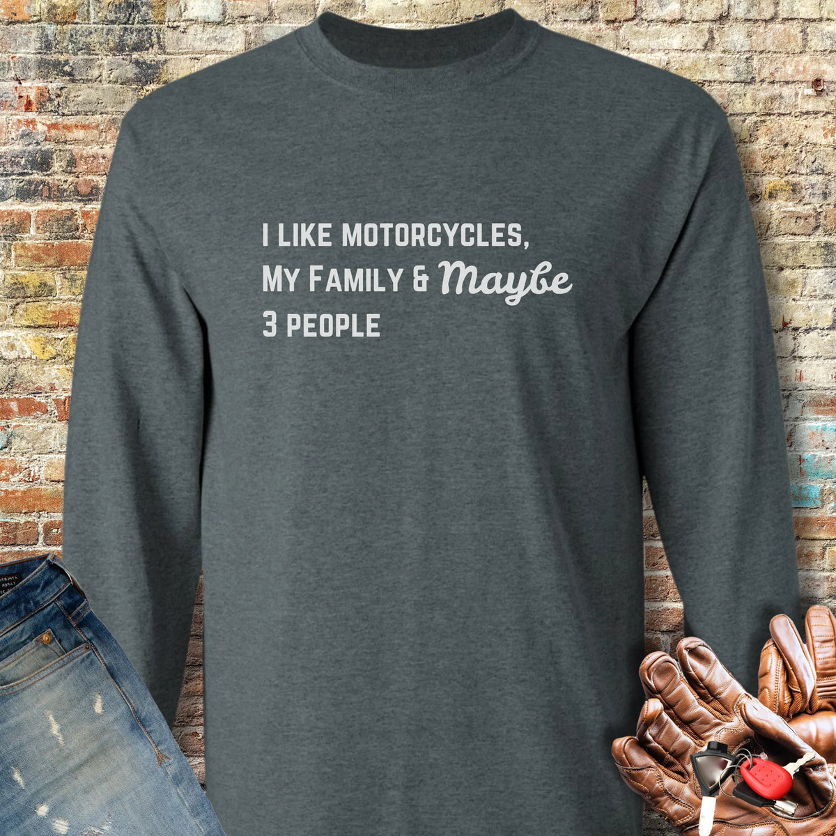 Maybe Dad Long Sleeve T-Shirt - Dark Heather
