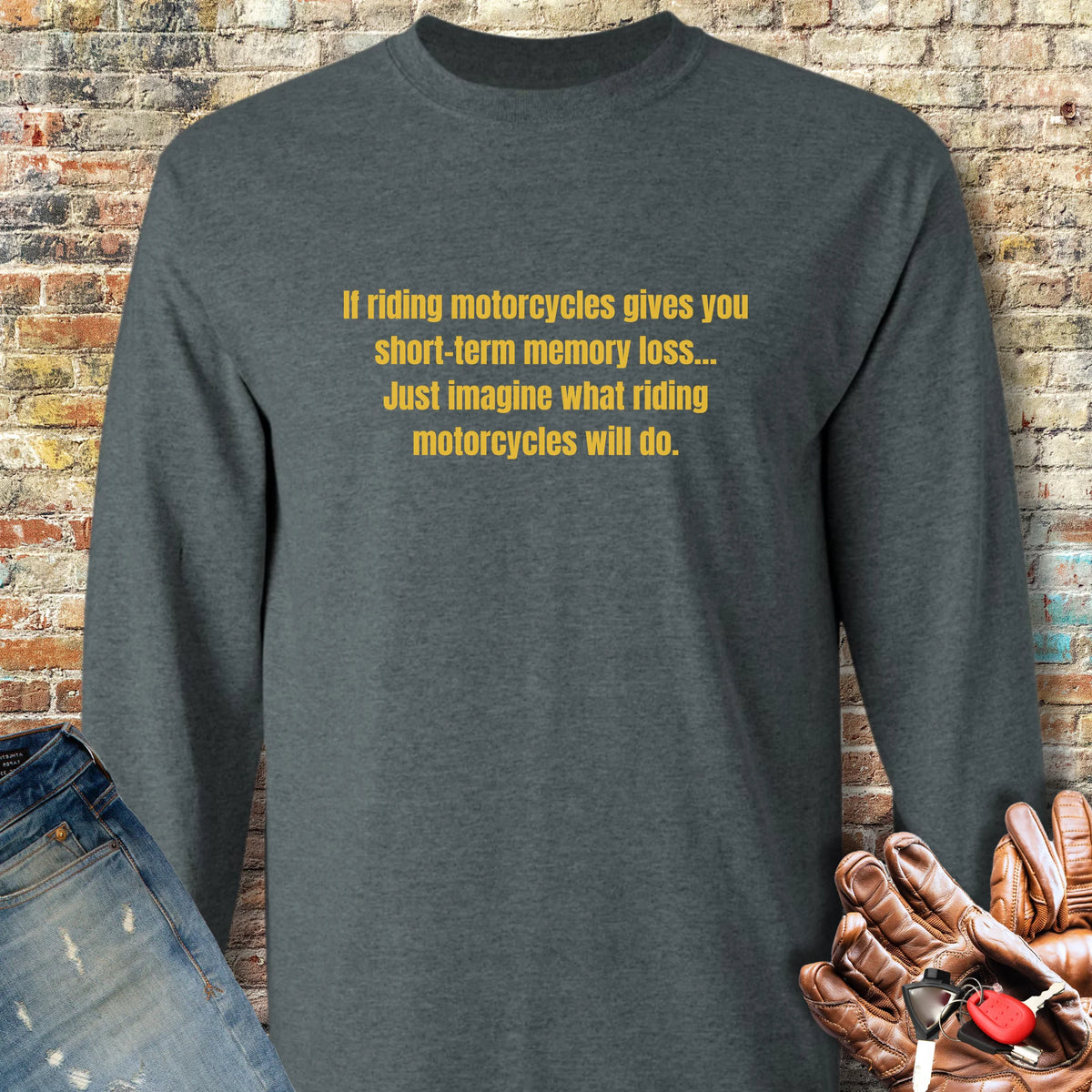 Memory Loss Long Sleeve T-Shirt - Dark Heather