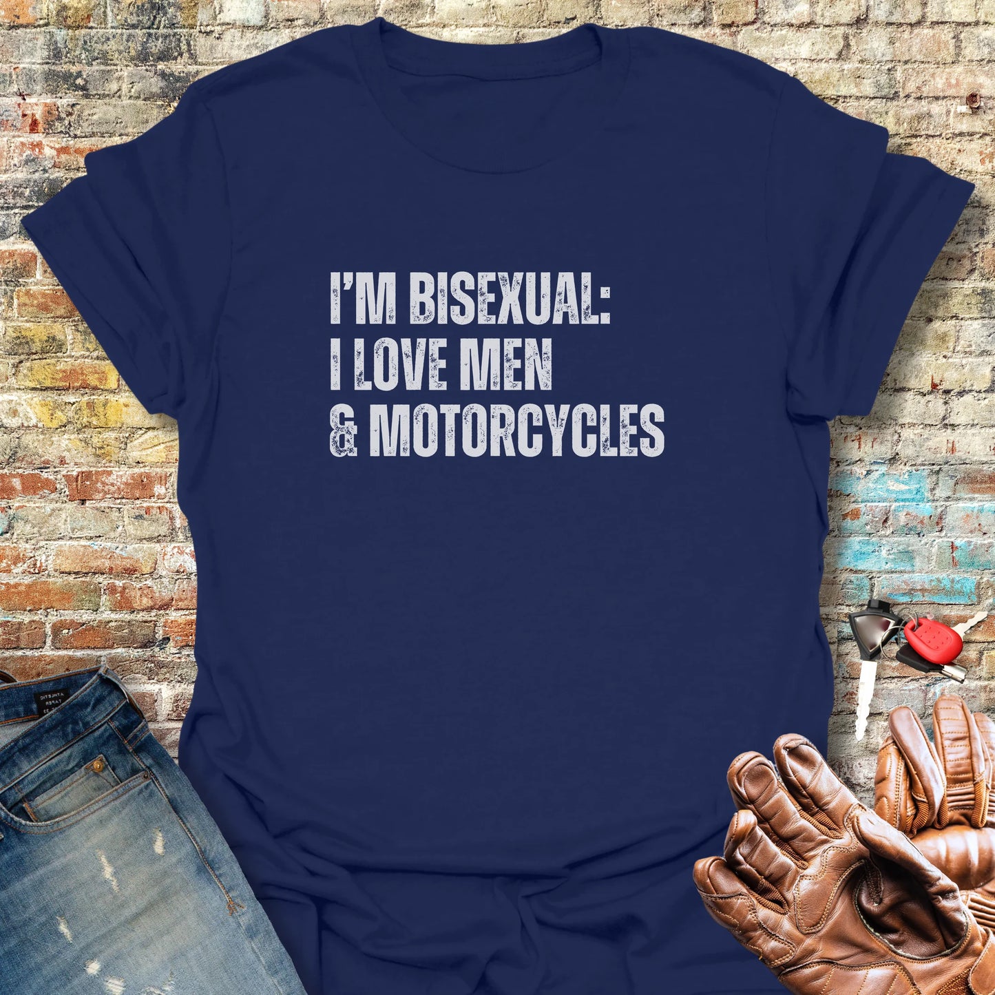 Men & Motorcycles T-Shirt - Navy