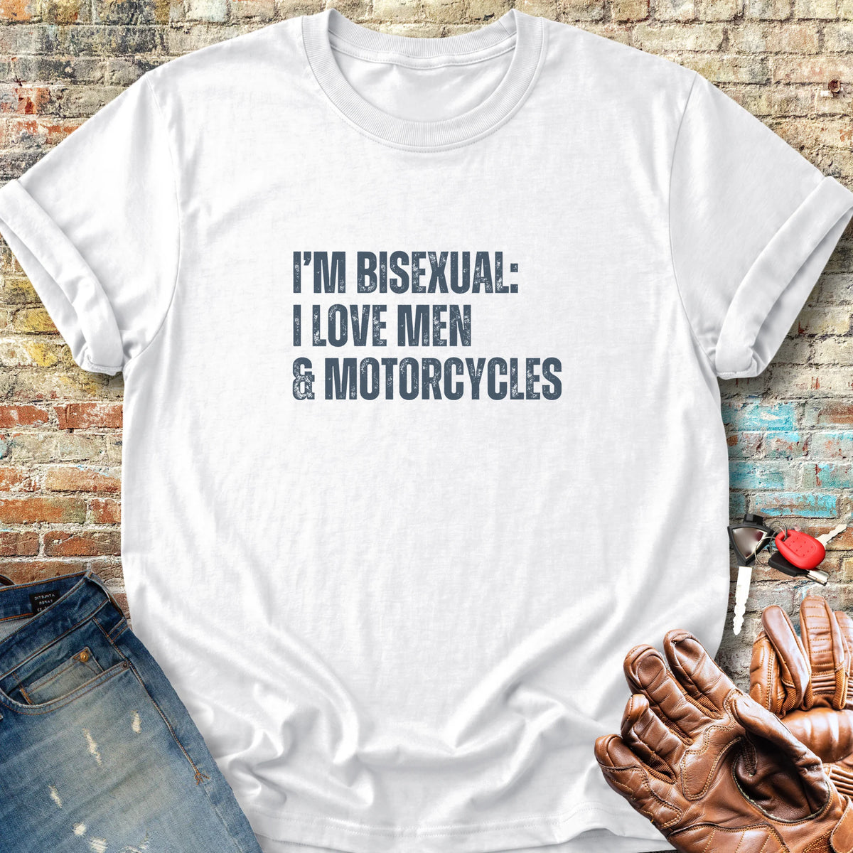 Men & Motorcycles Classic T-Shirt - White