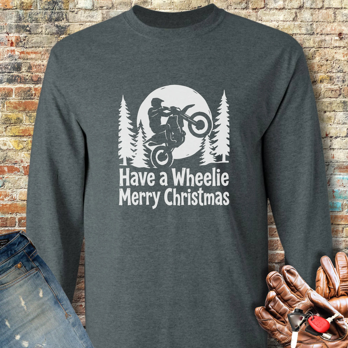Merry Christmas Long Sleeve T-Shirt - Dark Heather