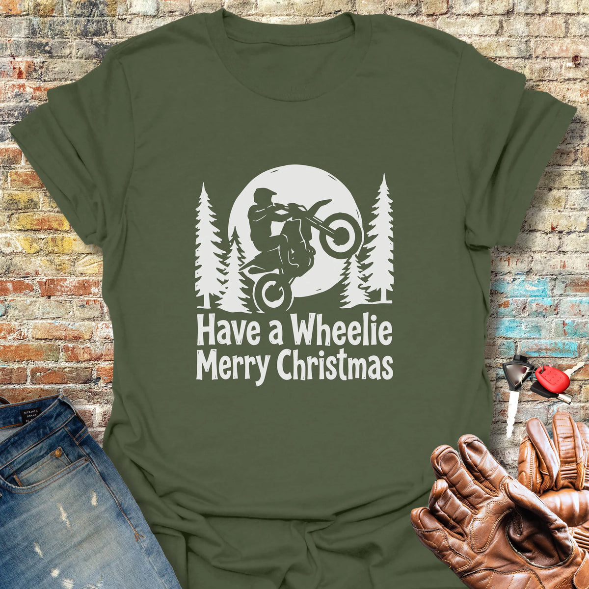Merry Christmas Softstyle T-Shirt - Military Green