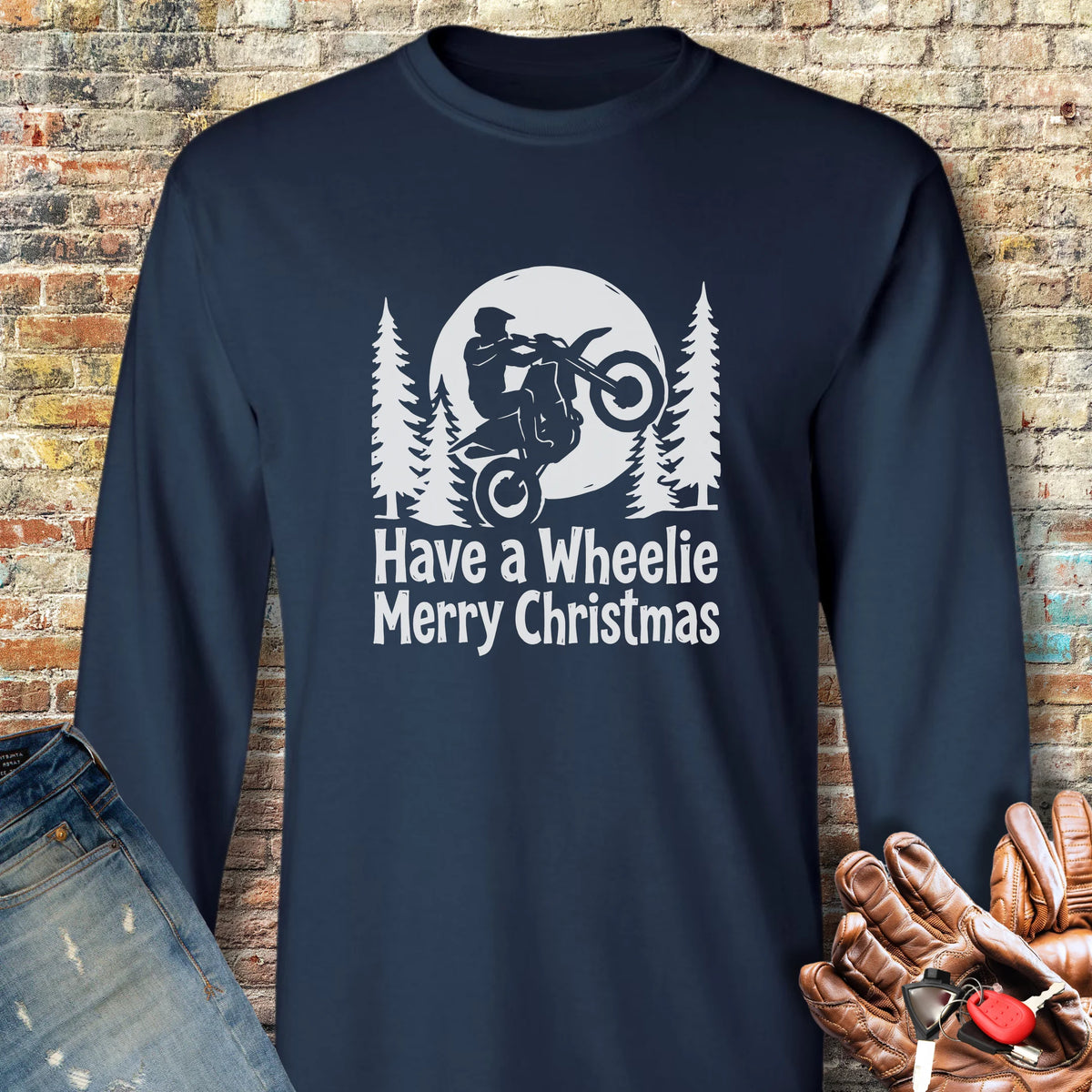 Merry Christmas Long Sleeve T-Shirt - Navy