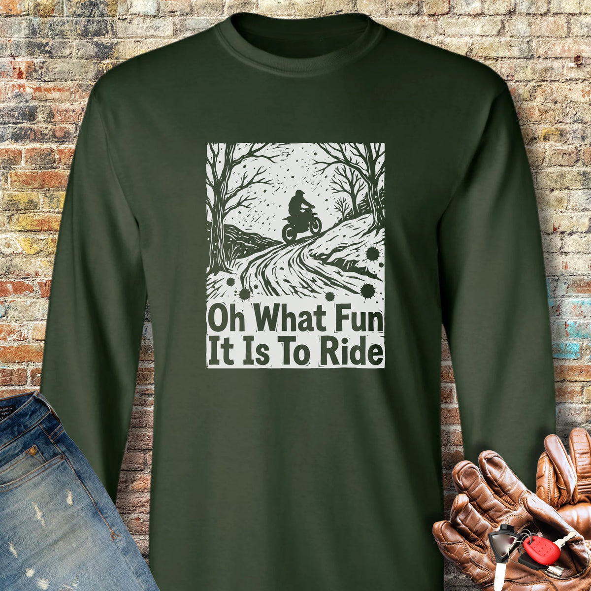 Midwinter Rider Long Sleeve T-Shirt - Forest Green