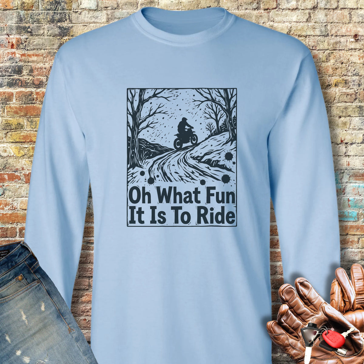 Midwinter Rider Long Sleeve T-Shirt - Light Blue